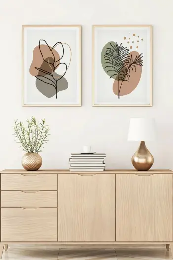 Pikturë dekorative me kornizë MDF (2 copë), Wallity, Huhu114, 30x40cm