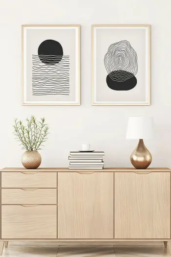 Pikturë dekorative me kornizë, MDF, 2 copë, Wallity, Huhu138, 30x40cm