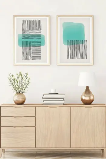 Pikturë dekorative me kornizë MDF (2 copë), Wallity, Huhu140, 30x40cm