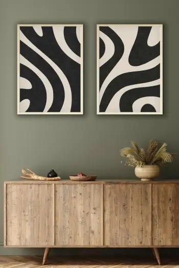 Pikturë dekorative me kornizë, MDF, 2 copë, Wallity, Huhu203, 30x40cm