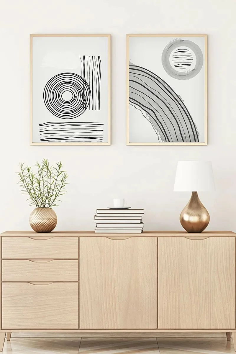 Pikturë dekorative me kornizë MDF (2 copë), Wallity, Huhu58, 30x40cm - 1