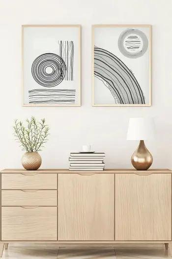Pikturë dekorative me kornizë MDF (2 copë), Wallity, Huhu58, 30x40cm