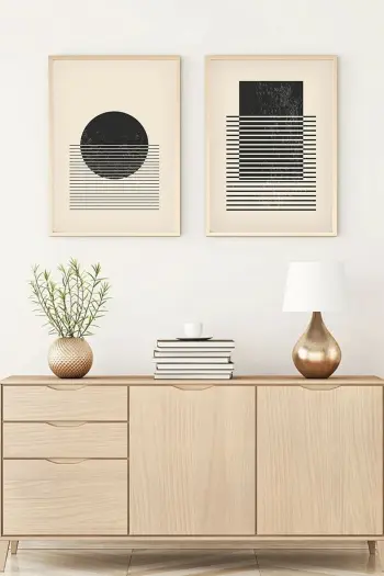 Pikturë dekorative me kornizë, 2 copë, MDF, shumëngjyrëshe, Wallity, Huhu81, 30x40cm