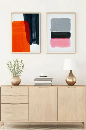 Pikturë dekorative me kornizë, MDF, 2 copë, Wallity, Huhu8, 30x40cm