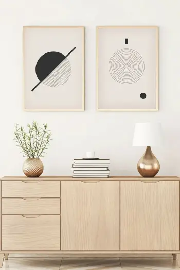 Pikturë dekorative me kornizë, MDF, set prej 2 copash, Wallity, Huhu85, 30x40cm