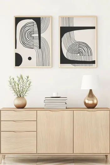 Pikturë dekorative me kornizë, MDF, 2 copë, Wallity, Huhu76, 30x40cm