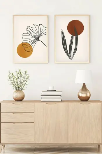 Pikturë dekorative me kornizë, 2 copë, MDF, Wallity, Huhu83, shumëngjyrëshe, 30x40cm