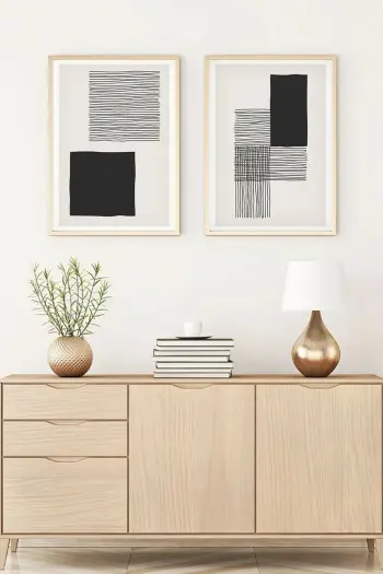 Pikturë dekorative me kornizë, 2 copë, MDF, Wallity, Huhu145, 30x40cm