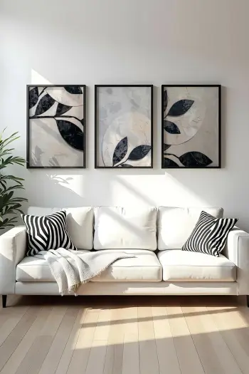 Pikturë dekorative me kornizë MDF (3 copë), Wallity, Huhu466S, 30x40cm