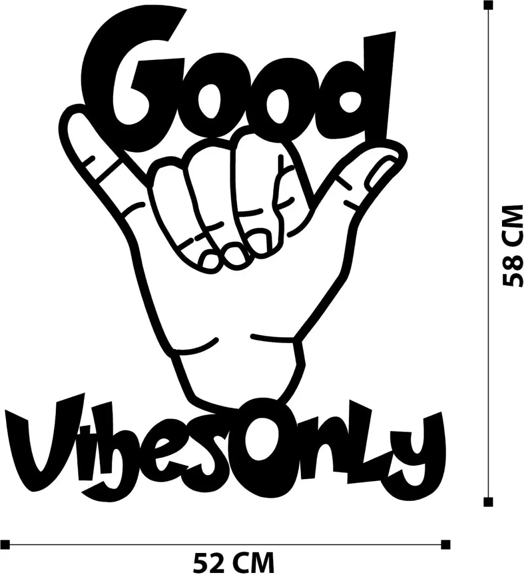 Aksesor dekorativ metalik për mur, Wallity, Good Vibes Only - 6