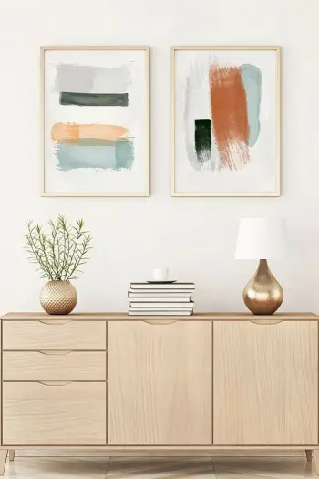 Pikturë dekorative me kornizë, MDF, 2 copë, Wallity, Huhu102, 50x35cm