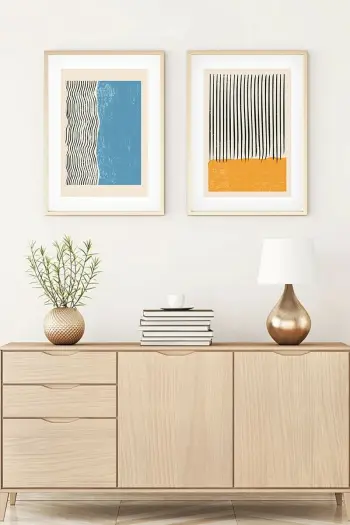 Pikturë dekorative me kornizë MDF (2 copë), Wallity, Huhu107, 50x35cm