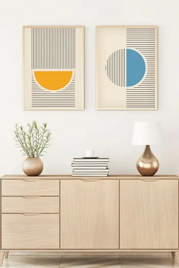 Pikturë dekorative me kornizë MDF (2 copë), Wallity, Huhu104, 50x35cm