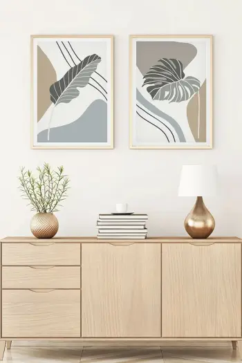 Pikturë dekorative me kornizë MDF (2 copë), Wallity, Huhu119, 50x35cm