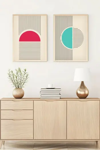 Pikturë dekorative me kornizë, 2 copë, MDF, Wallity, Huhu105, 50x35cm