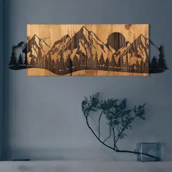 Aksesor dekorativ prej druri për mur, Wallity, Sundown
