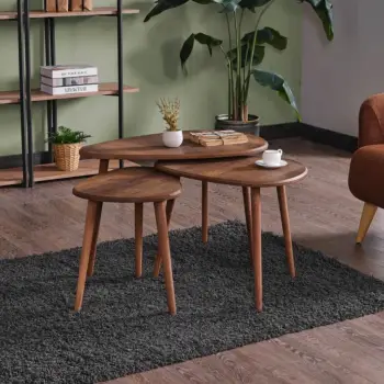 Set tavolinash kafeje Skye Decor, Alvin, ngjyrë arre