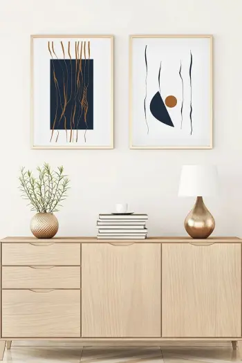 Pikturë dekorative me kornizë, 2 copë, MDF, Wallity, Huhu108, 50x35cm