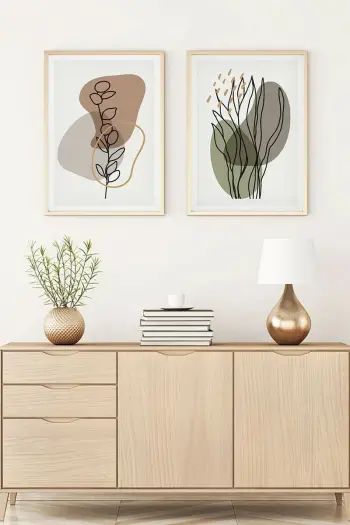 Pikturë dekorative me kornizë, MDF, 2 copë, Wallity, Huhu115, 50x35cm