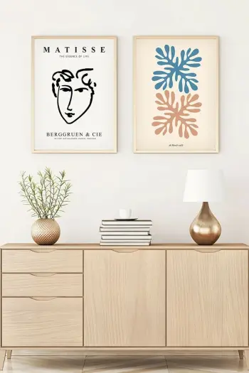 Pikturë dekorative me kornizë, 2 copë, MDF, Wallity, Huhu173, 50x35cm