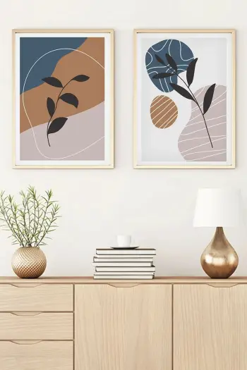 Pikturë dekorative me kornizë, 2 copë, MDF, Wallity, Huhu41, 50x35cm