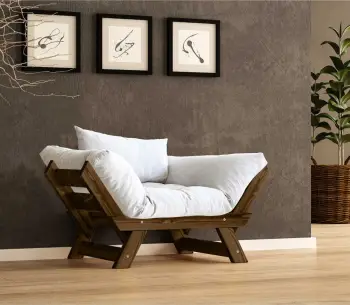 Karrige një vend për kopsht, ngjyrë arre dhe e bardhë, Skye Decor, CPT8131-140