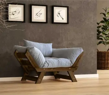 Karrige për kopsht një vend, Skye Decor, CPT8133-140, ngjyrë arre dhe gri