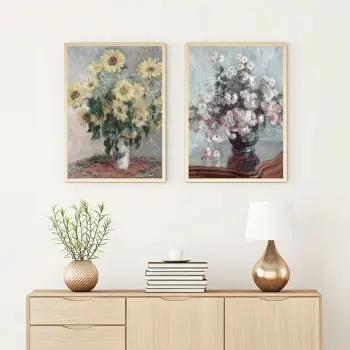 Pikturë dekorative me kornizë, 2 copë, MDF, Wallity, Huhu279, 50x35cm