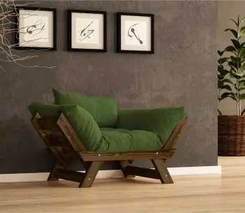 Karrige për kopsht një vend, Skye Decor, CPT8140-140, ngjyrë arre dhe e gjelbër