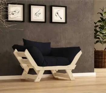 Karrige për kopsht një vend, Skye Decor, natyrale/zezë, CPT8149-140
