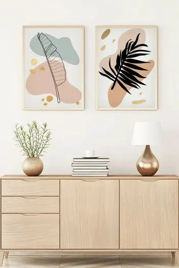 Pikturë dekorative me kornizë MDF (2 copë), Wallity, Huhu69, 50x35cm