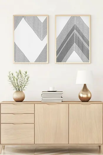 Pikturë dekorative me kornizë, 2 copë, MDF, Wallity, Huhu74, 50x35cm