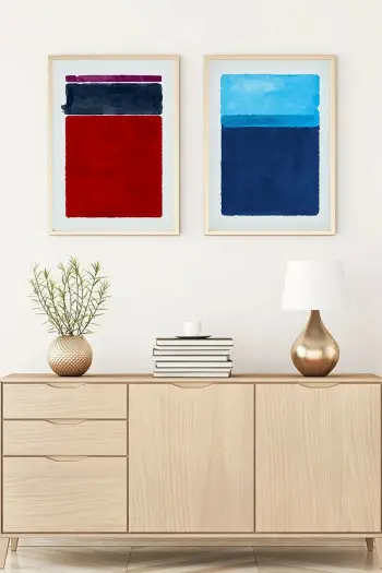 Pikturë dekorative me kornizë, MDF, 2 copë, Wallity, Huhu94, 50x35cm