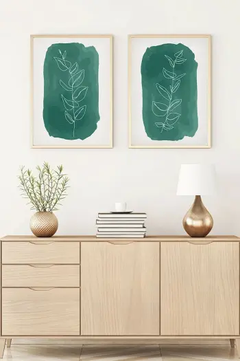 Pikturë dekorative me kornizë MDF (2 copë), Wallity, Huhu89, 50x35cm