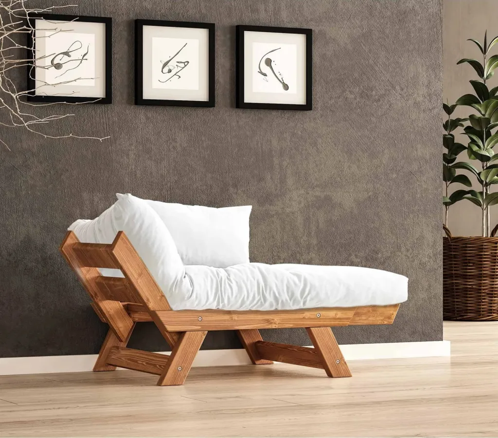 Karrige kopshti një vend, Skye Decor, CPT8151-140, ngjyrë teak dhe e bardhë - 2
