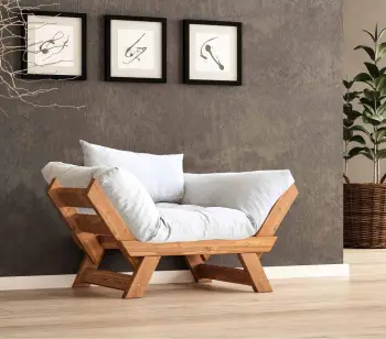 Karrige kopshti një vend, Skye Decor, CPT8151-140, ngjyrë teak dhe e bardhë