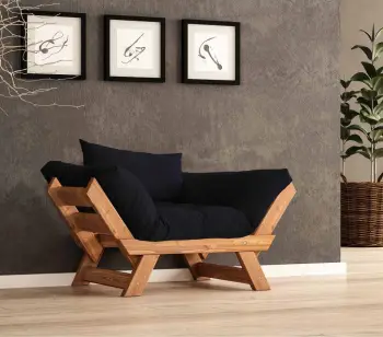 Karrige një vend për kopsht, Skye Decor, CPT8159-140, ngjyrë teak dhe e zezë