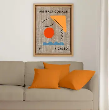 Pikturë dekorative në kanavacë, art abstrakt Picasso, shumëngjyrëshe, 46x66 cm, Wallity
