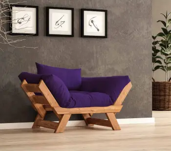 Karrige një vend për kopsht, ngjyrë teak dhe e purpurt, Skye Decor, CPT8157-140