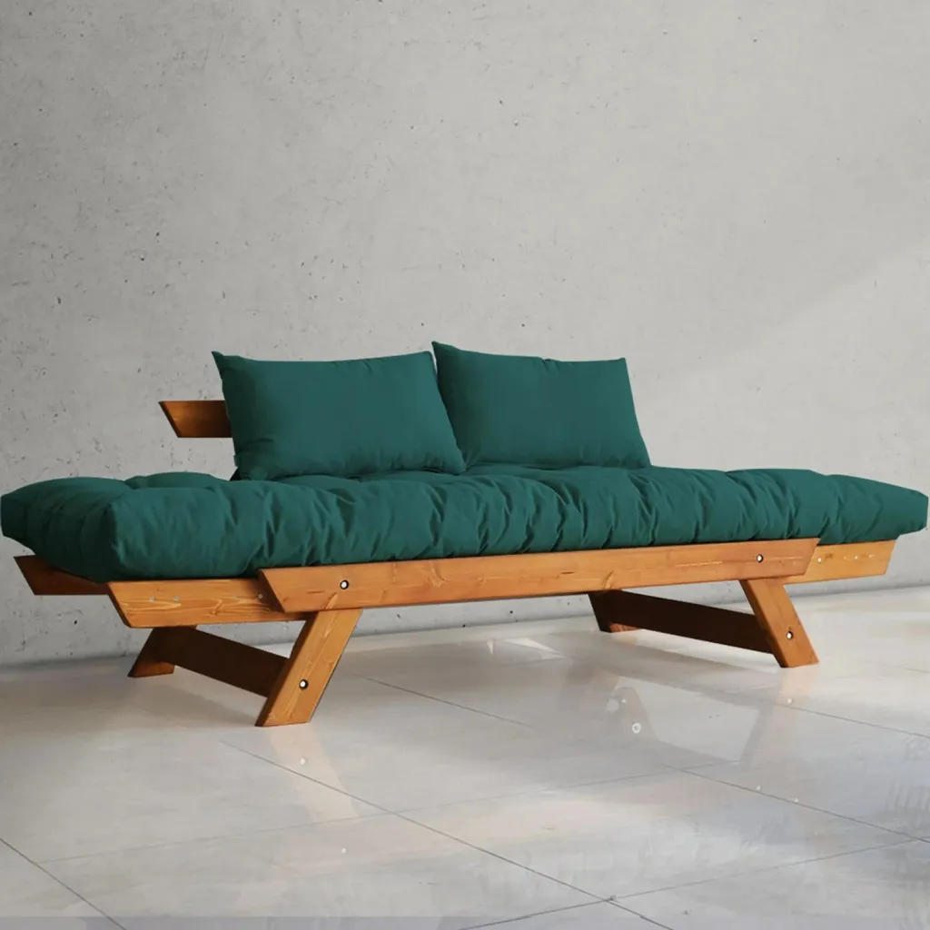 Divan kopshti dy vendësh, Skye Decor, CPT8103-210, ngjyrë teak dhe jeshile petrol - 3