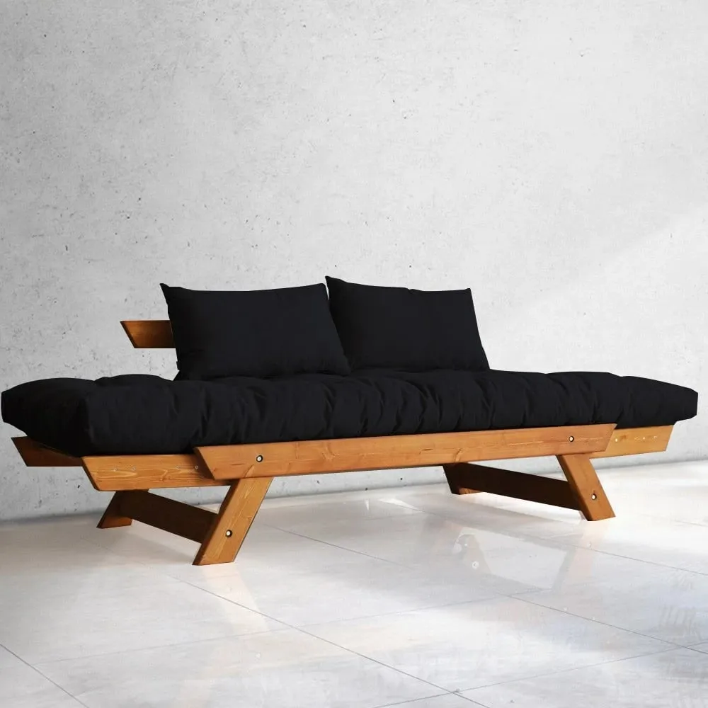 Divan kopshti dy vendësh, Skye Decor, CPT8105-210, ngjyrë teak dhe e zezë - 3