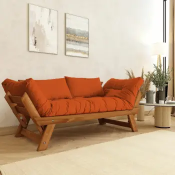 Divan-dyshek 2 vende, Skye Decor, teak dhe portokalli, CPT8172-210