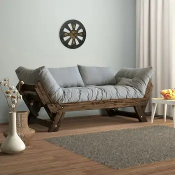 Divan për kopsht, dy vende, Skye Decor, CPT8113-210, ngjyrë arre dhe gri