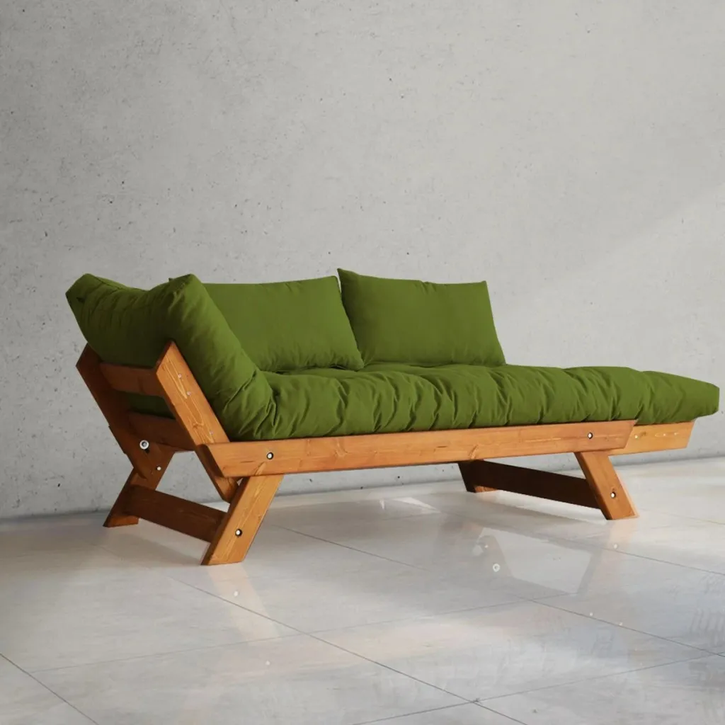 Divan kopshti dy vendesh, Skye Decor, CPT8106-210, ngjyrë teak dhe e gjelbër - 2