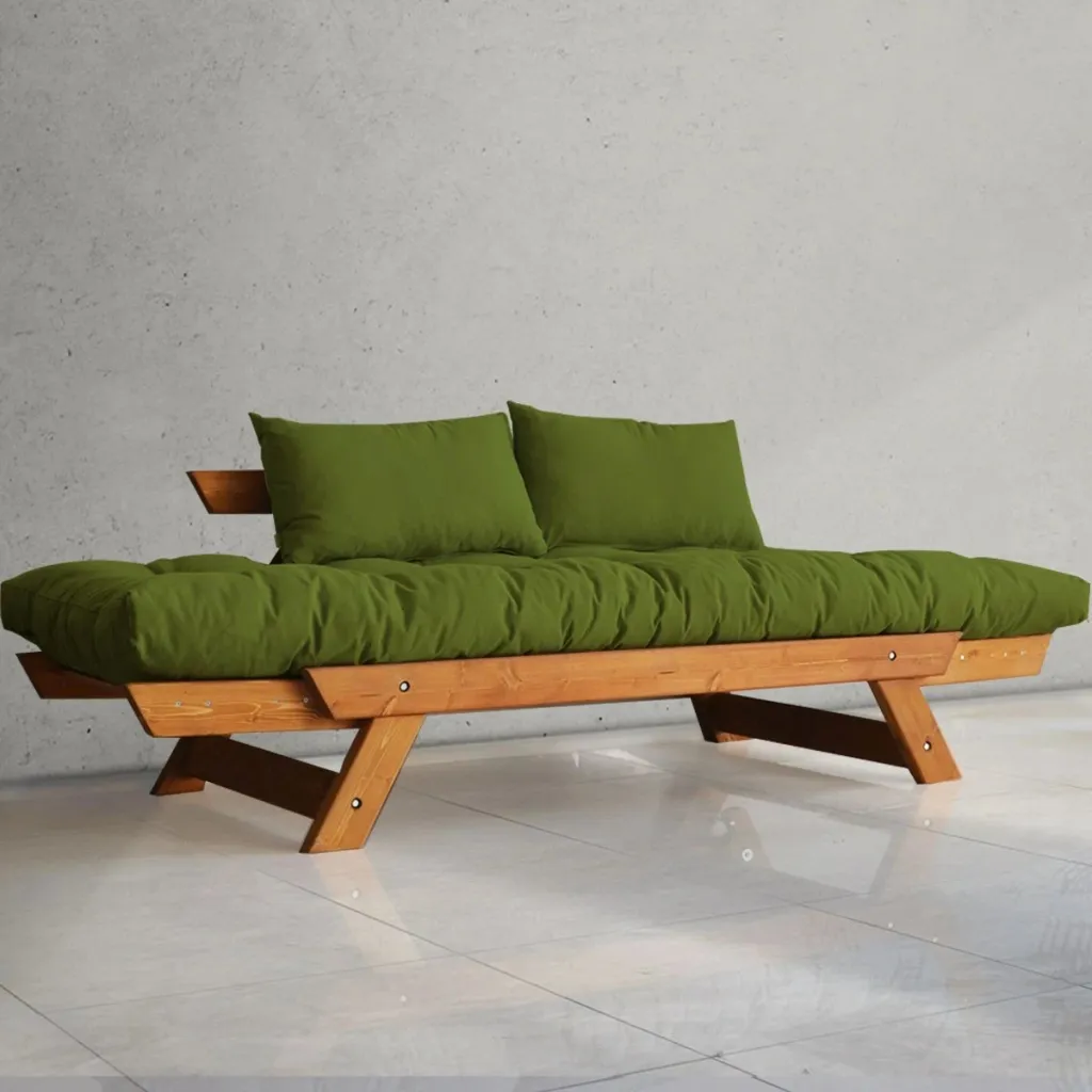 Divan kopshti dy vendesh, Skye Decor, CPT8106-210, ngjyrë teak dhe e gjelbër - 3