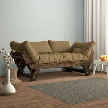 Divan kopshti dy ulëse, Skye Decor, ngjyrë arrë dhe deve, CPT8119-210