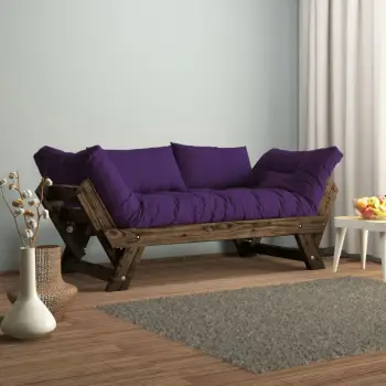 Divan kopshti dy vendësh, Skye Decor, ngjyrë arre dhe lejla, CPT8121-210