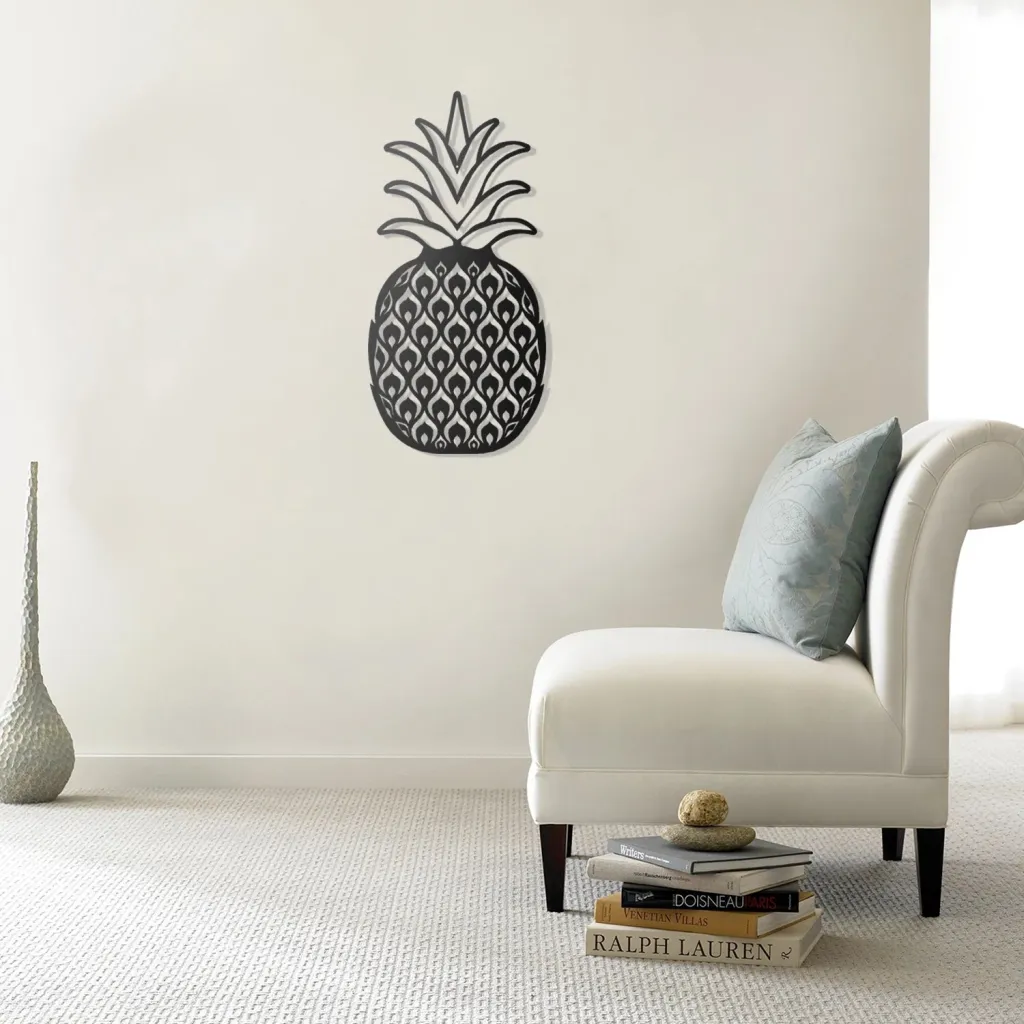Aksesor dekorativ muri prej metali, ananas, Wallity - 1