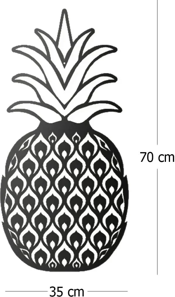 Aksesor dekorativ muri prej metali, ananas, Wallity - 3