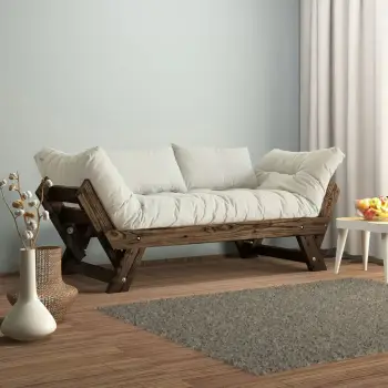 Divan për kopsht, dy vende, Skye Decor, CPT8128-210, ngjyrë arre dhe e bardhë